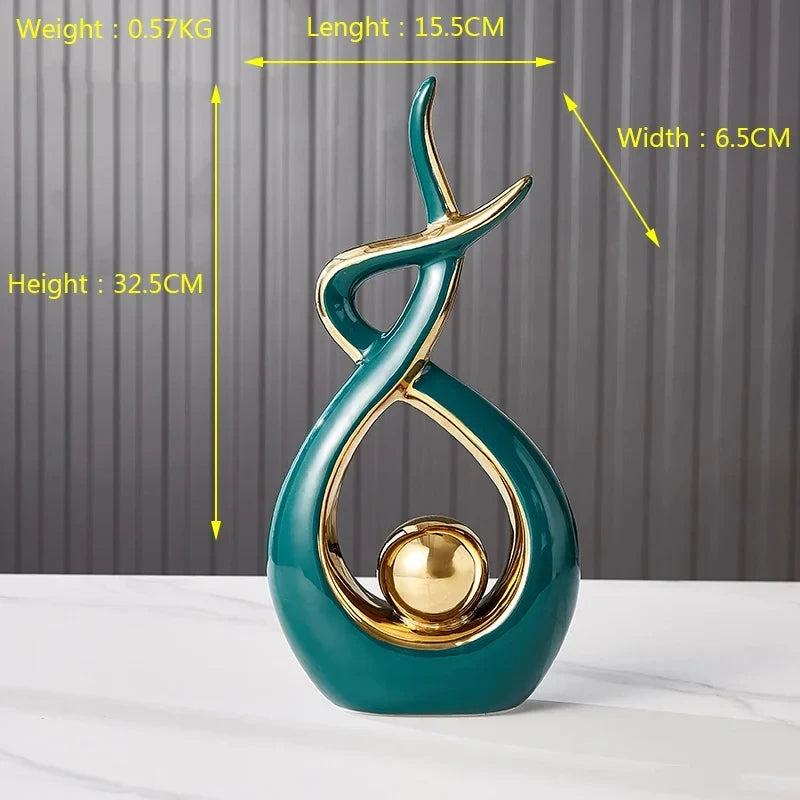 🌿 Nordic Ceramic Art Statue – Modern Home Décor Sculpture