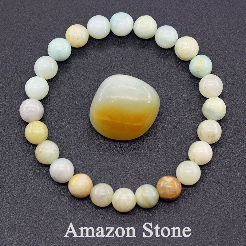 🌈 Natural Stone Energy Bracelet – 8mm Crystal Beads ✨