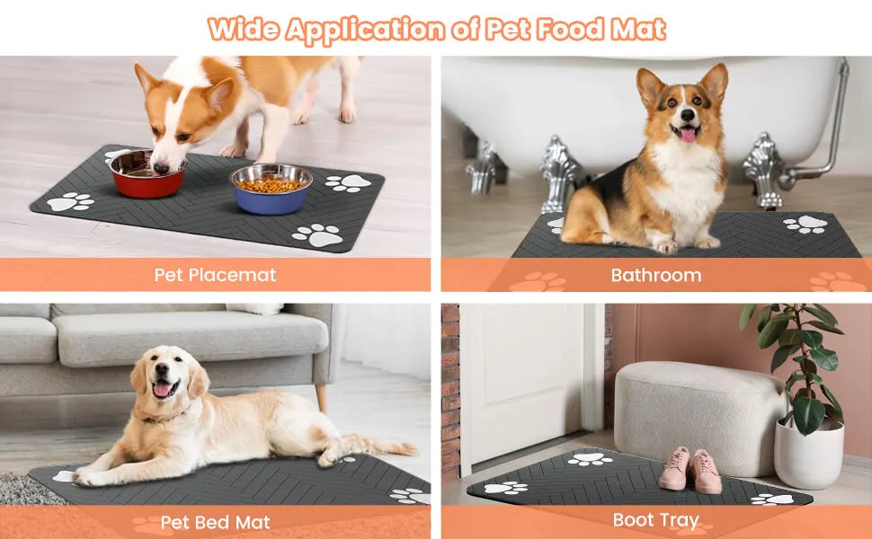 🐾 Pet Feeding Mat – Absorbent & Waterproof Food Bowl Protector 🐶🐱