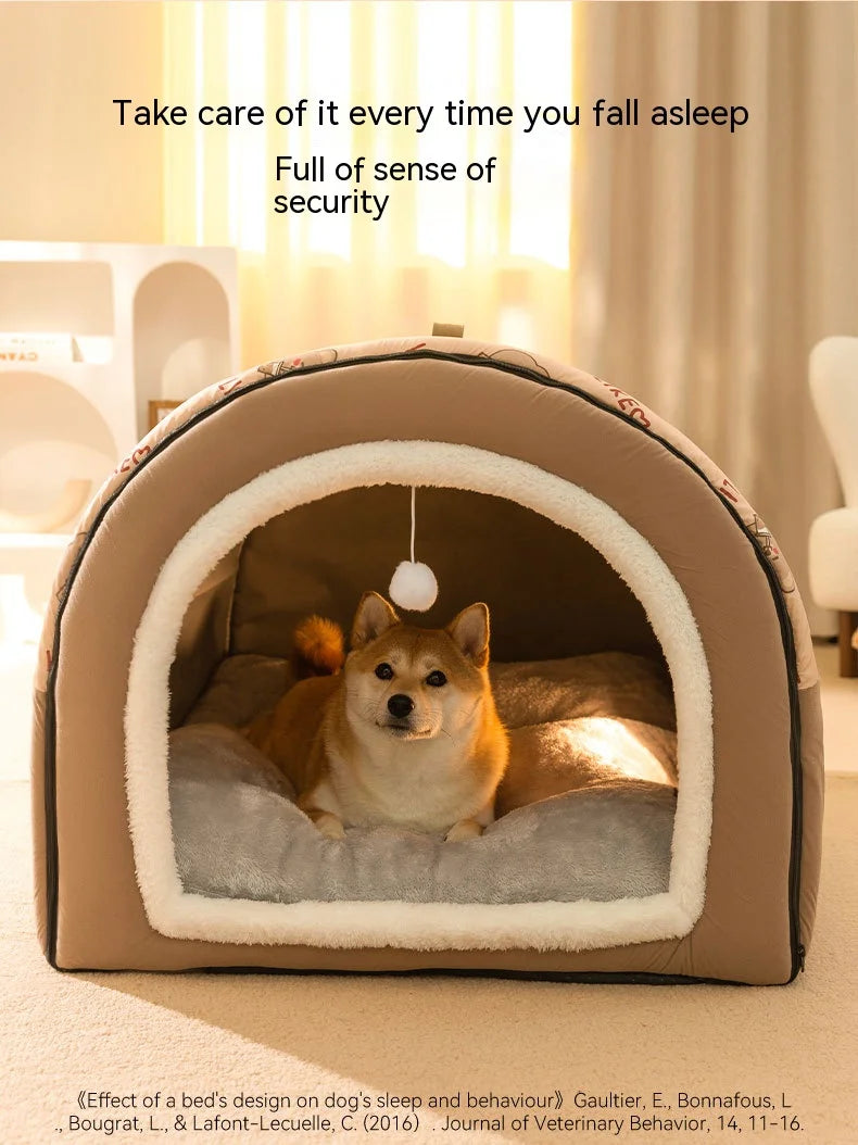 Cozy Arch Pet House 🐾 Soft Enclosed Bed for Cats & Small Dogs