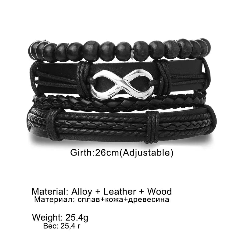 🔥 Men’s Leather Bracelet Collection – Multi-Style Modern Designs 🖤✨