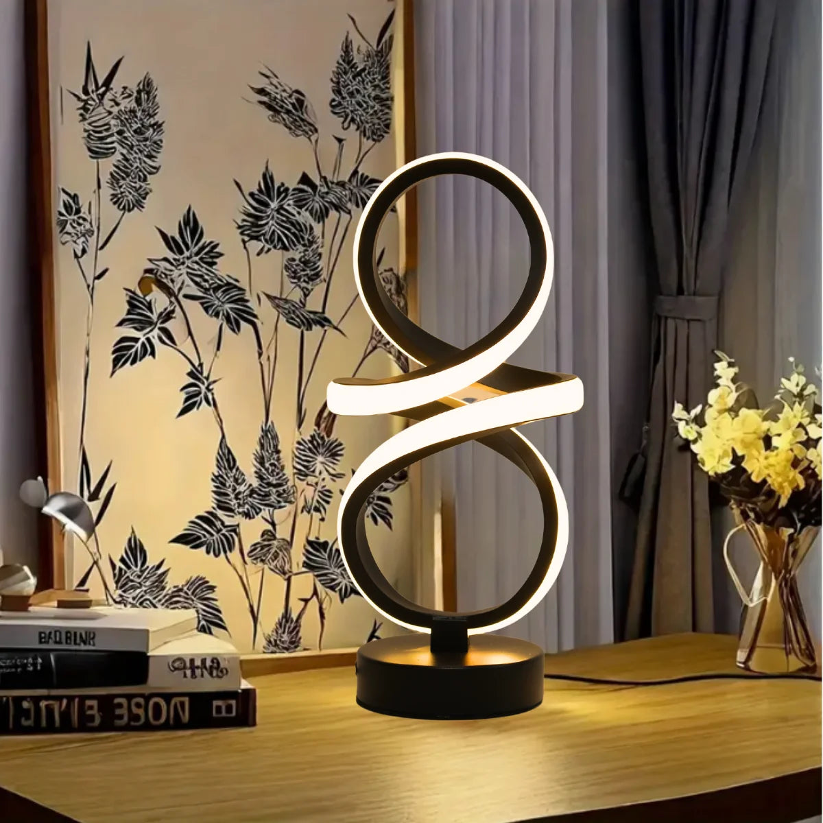🌟 Modern Spiral LED Lamp – 30 cm