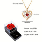 ✨ “Eternal Heart Rose Gift Necklace ❤️🌹”