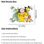 ✨ Pikachu & Friends Pokémon Wall Stickers – Cute Cartoon Room Décor for Kids | 4 Designs
