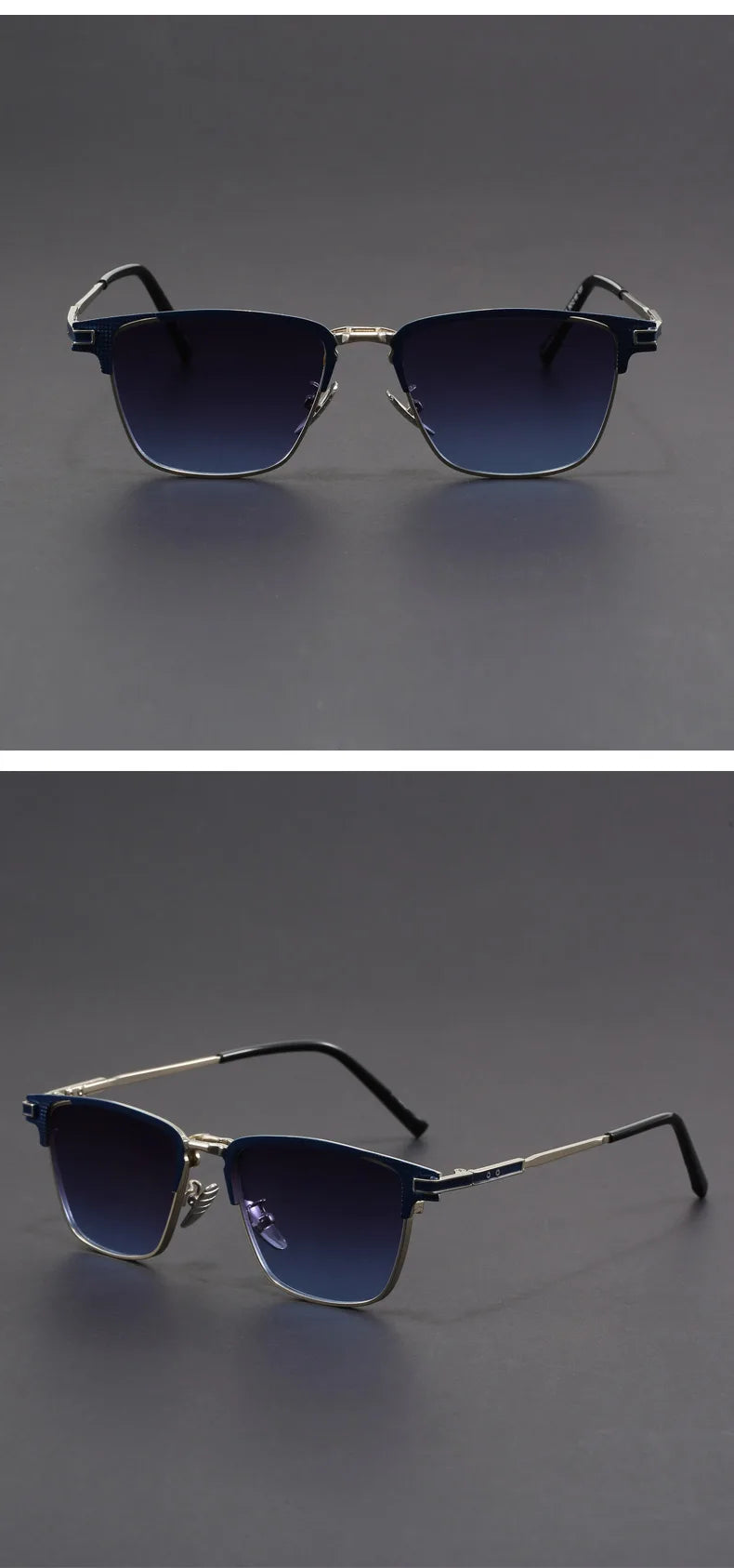 🕶️ Luxury Titanium Square Sunglasses – Polarized UV400 | Unisex Retro Style