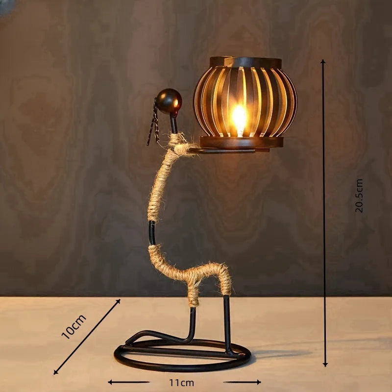 ✨ Nordic Metal Candlestick – Abstract Character Candle Holder 🕯️🌙