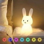 🐰 LED Night Light – Cute Silicone Rabbit Touch Lamp