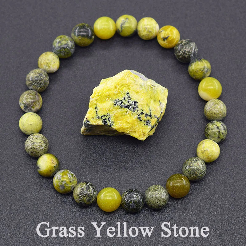 🌈 Natural Stone Energy Bracelet – 8mm Crystal Beads ✨