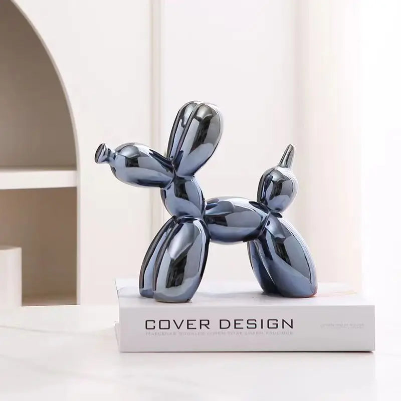 ✨ Balloon Dog Mini Sculpture – 11cm Ceramic Desk Ornament 🐶🎈