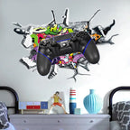 🔥 3D Gamer Wall Stickers – Broken Wall Effect 🎮✨