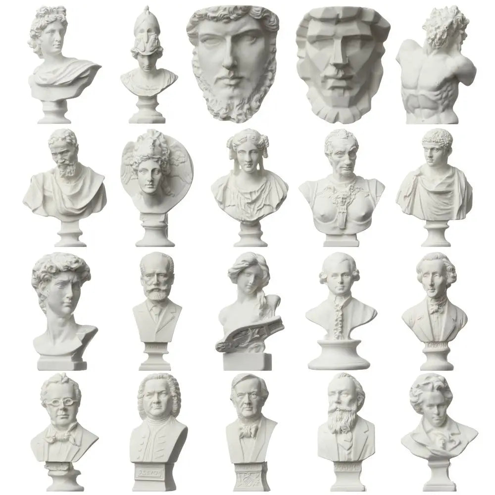 🌟 “Mini Classical Bust Statues – Art Legends Collection 🎨✨”
