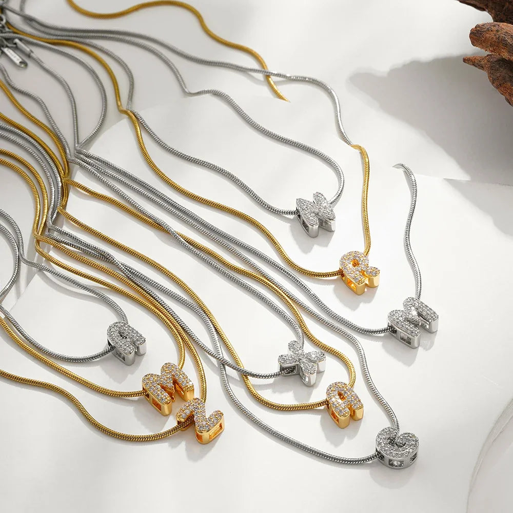 ✨ Alphabet Initial Pendant Necklace (Gold & Silver) ✨