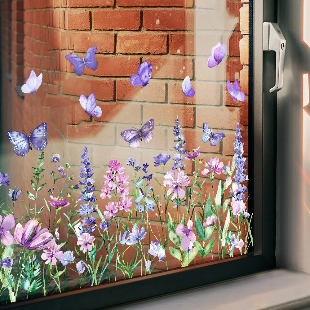🌿 Wall Art Stickers – Nature Window Views & Hanging Décor 🌼🕊️