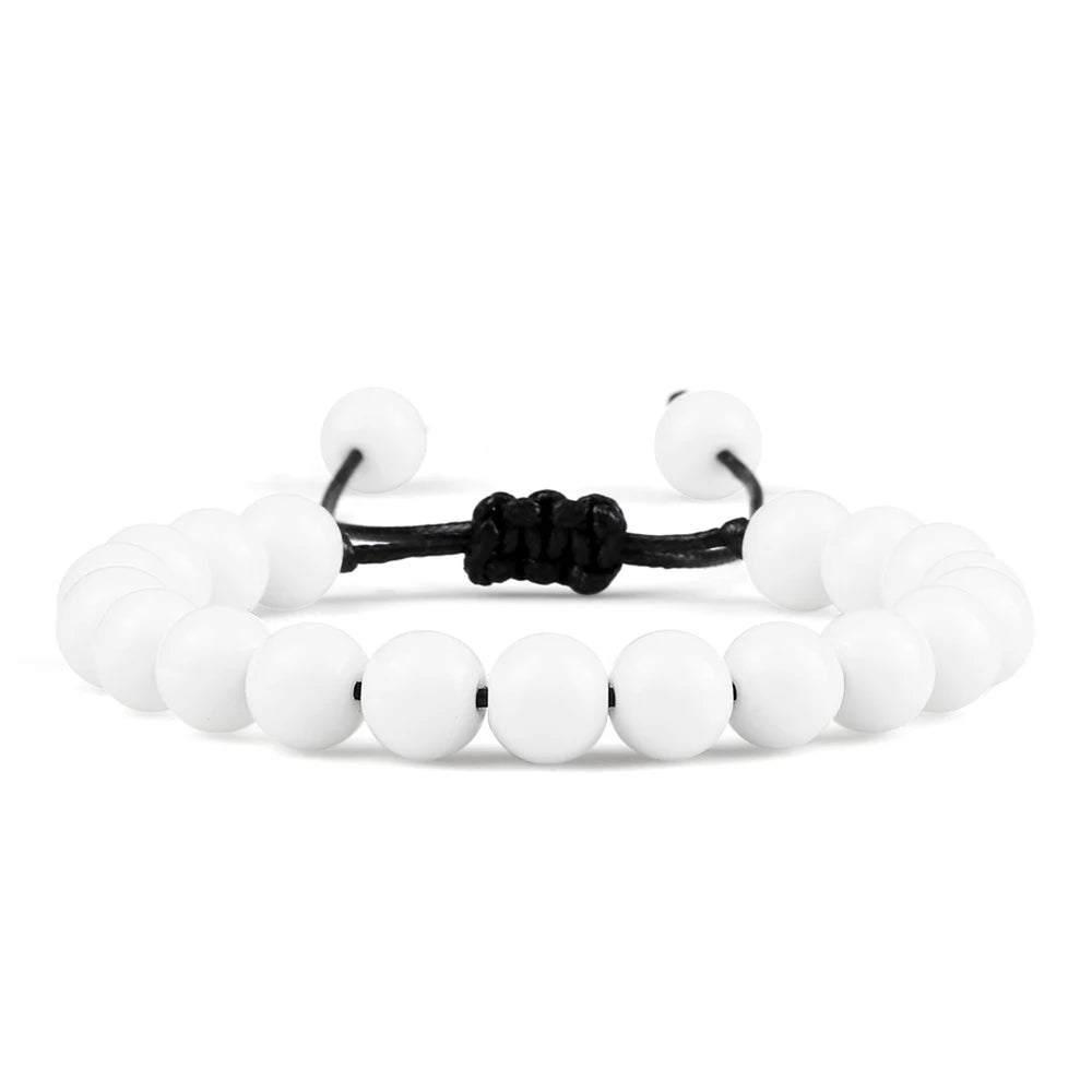 ✨ Unisex Beaded Bracelet – Colorful Natural Stone Wristband 💫