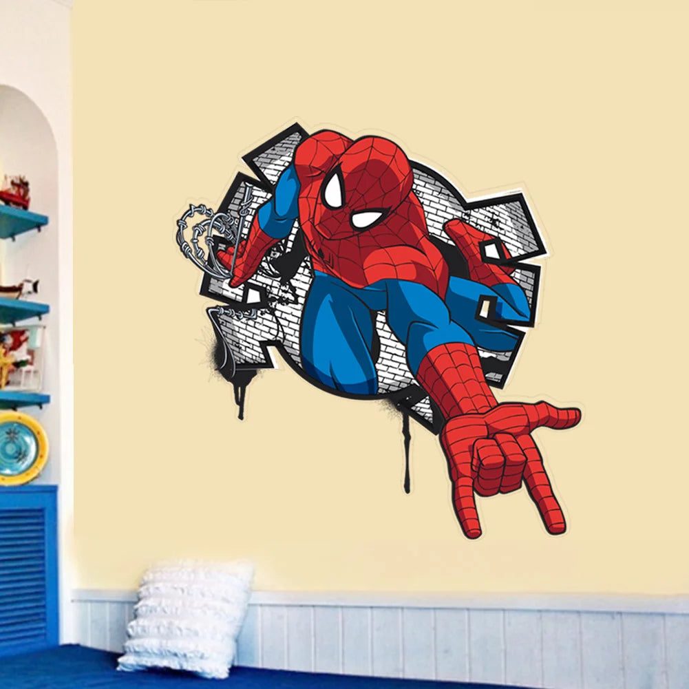 🕷️ 3D Spider-Man Wall Stickers – Room Decor for Superhero Fans 🦸‍♂️✨