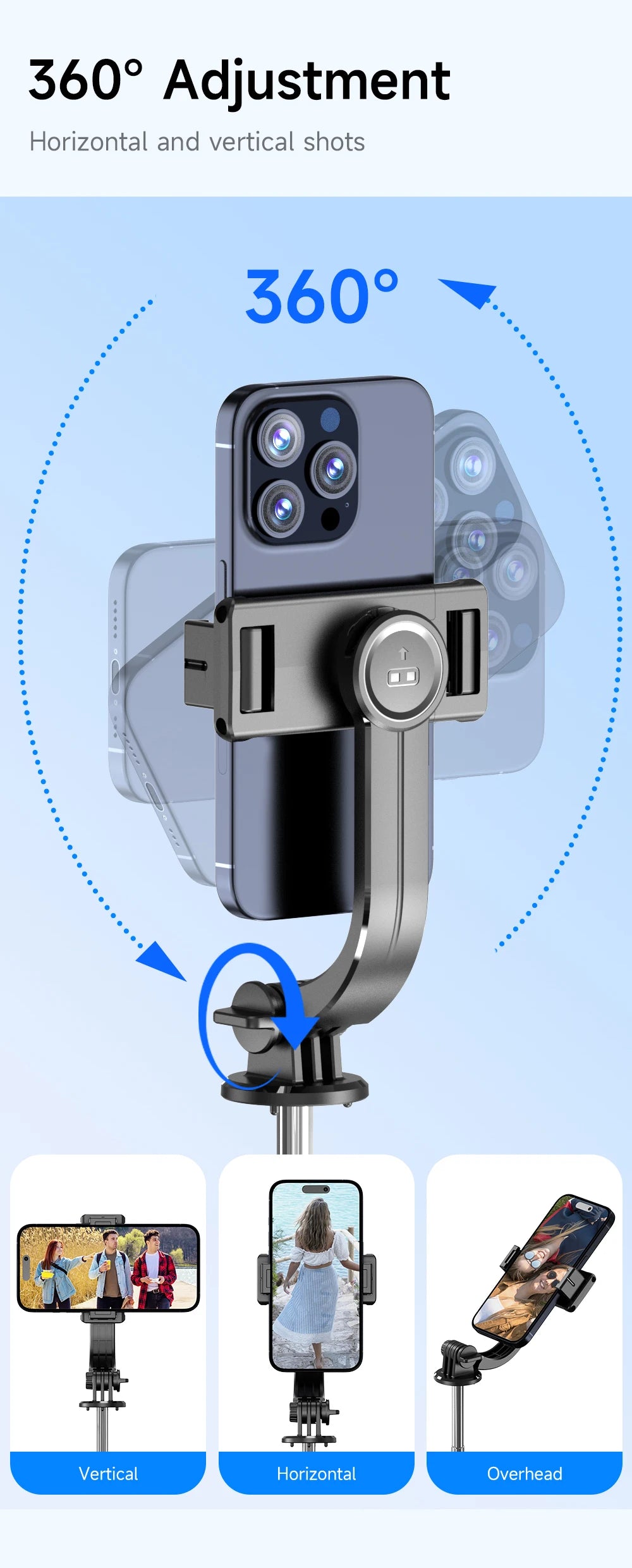 F15 68” Tripod & Selfie Stick with Wireless Remote – 360° Rotation Phone Stand for TikTok, Vlogging & Photography 📱🎬