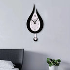 🕒 Drop-Shaped Wall Clock - Black & White Modern Design