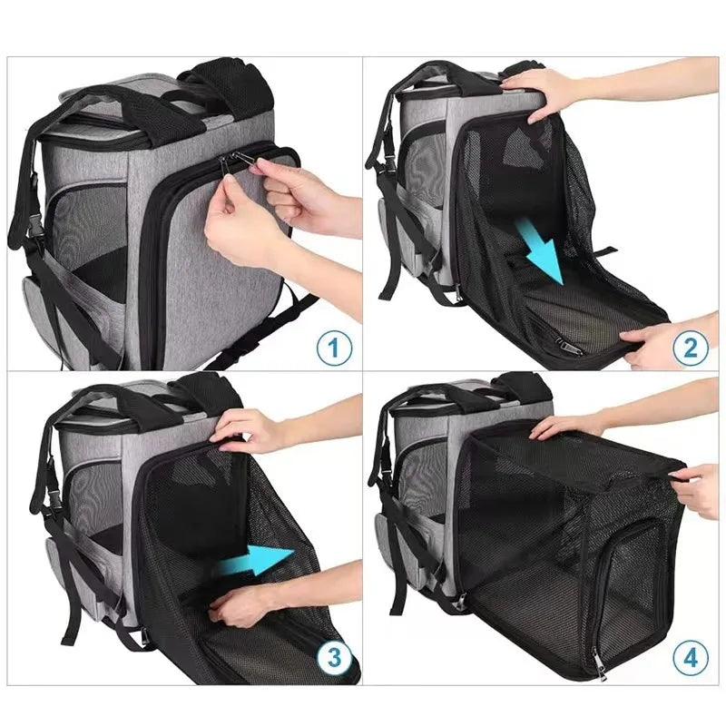 Portable Breathable Cat Backpack Carrier — Soft Fabric Pet Travel Bag 🎒🐾