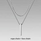 🔗 Bold Men’s Pendant Necklace – Stainless Steel Statement Chain (Gold & Silver)