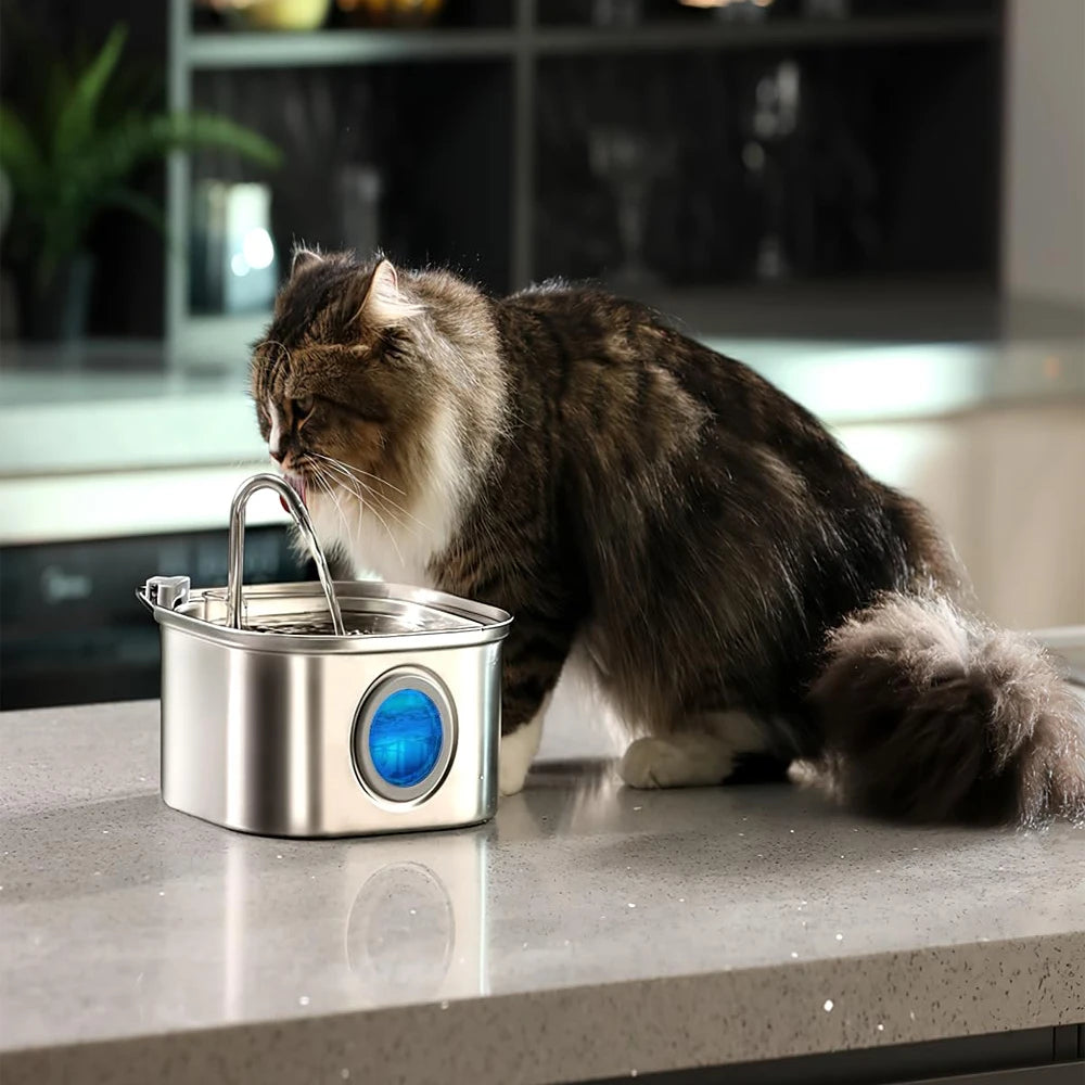 3.2L Automatic Steel Fountain - Smart Dispenser for Dogs and Cats 🐶🐱 | 3 Versions + Filters