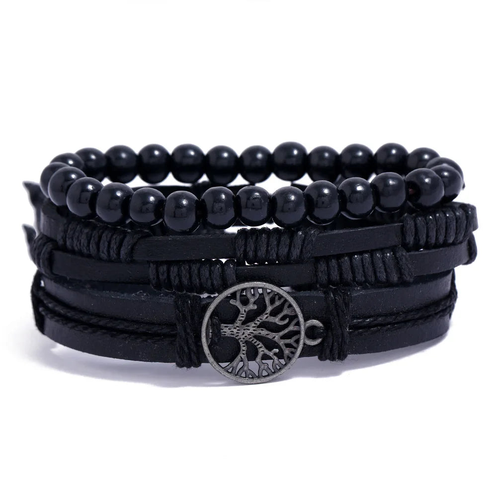 🔥 Men’s Leather Bracelet Collection – Multi-Style Modern Designs 🖤✨