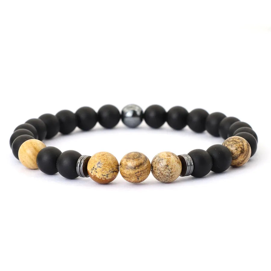 ✨ Premium Stone Bead Bracelet – Natural Energy Collection ✨