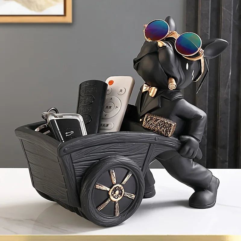🐶 French Bulldog Luxury Tray Holder – Stylish Home Organizer