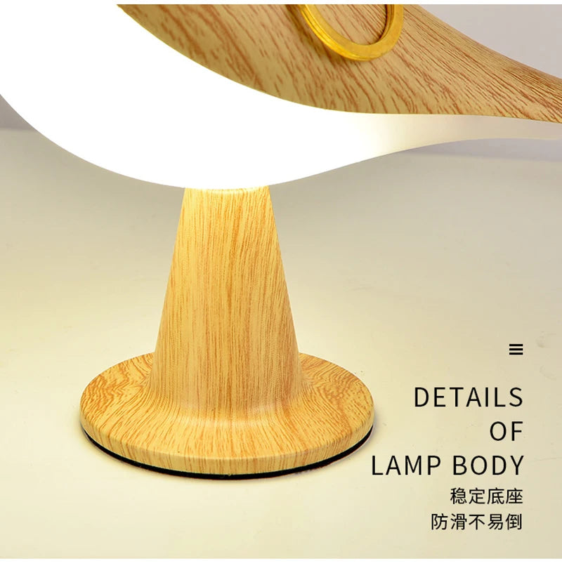 🐦✨ Wooden Bird LED Night Lamp – Touch & Rechargeable