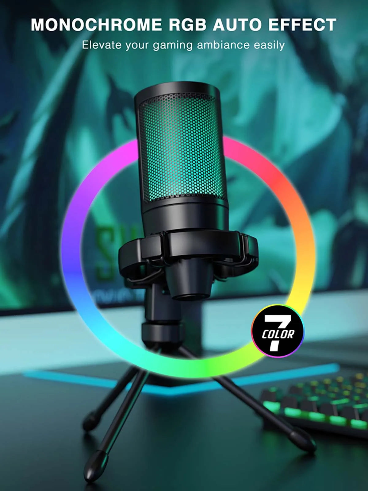 🎤 RGB USB Gaming Microphone – Perfect for TikTok & Streaming! 🌈✨