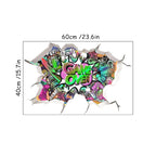 🔥 3D Gamer Wall Stickers – Broken Wall Effect 🎮✨