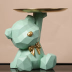 🐻✨ Geometric Bear Tray Statue – Modern Home Decor Accessory