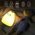 Cute Cat Baby Night Light 🐱✨ – 7 Colours, Touch, Soft Silicone • USB Rechargeable