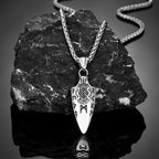 🗡️ Viking Rune Arrowhead Pendant Necklace – Norse Warrior Amulet ⚔️