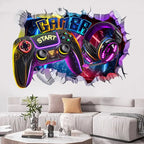 🔥 3D Gamer Wall Stickers – Broken Wall Effect 🎮✨
