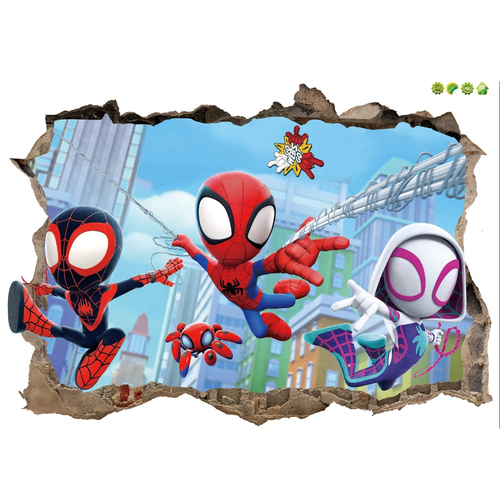 🕸️ Mini Spider-Man Superhero Wall Stickers – Kids Room Decor 🕷️✨