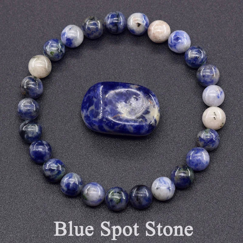 🌈 Natural Stone Energy Bracelet – 8mm Crystal Beads ✨