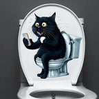 💩😹 Funny Cat Toilet Wall Sticker – Hilarious Bathroom Décor!