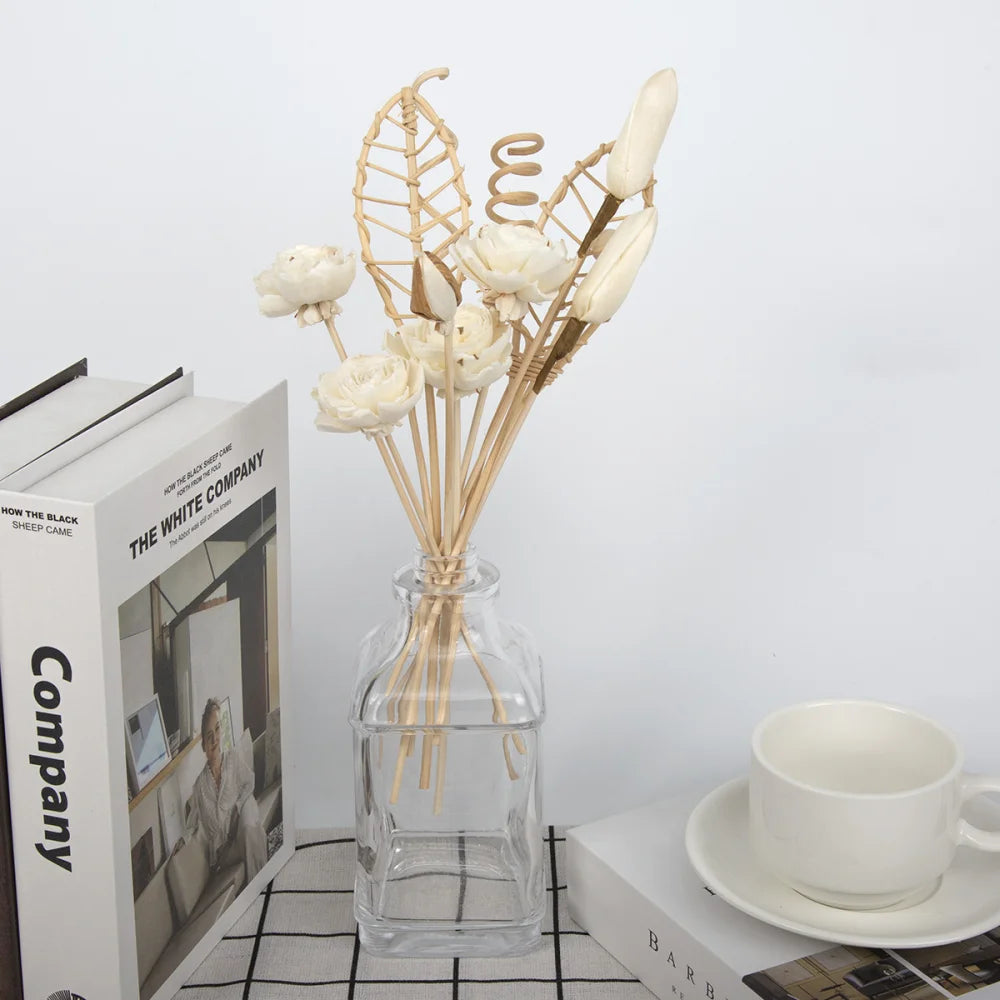 Set 12 Lotus Flower Rattan Sticks - Natural Decorations for Diffusers 🌸✨