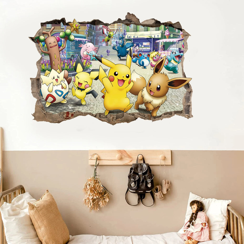 ✨ Pikachu & Friends Pokémon Wall Stickers – Cute Cartoon Room Décor for Kids | 4 Designs