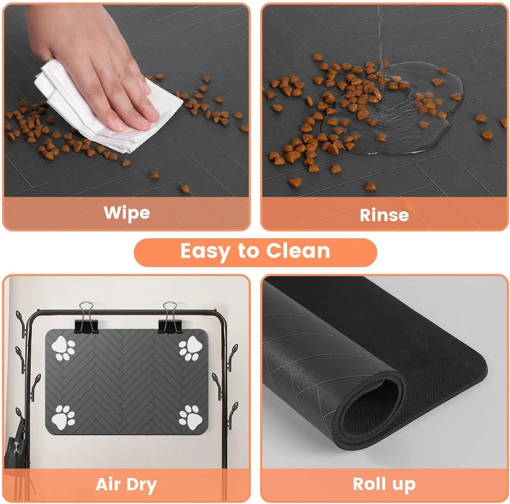 🐾 Pet Feeding Mat – Absorbent & Waterproof Food Bowl Protector 🐶🐱
