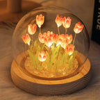 🌷✨ Mini Tulip LED Night Light - Glass Lamp with Bright Flowers