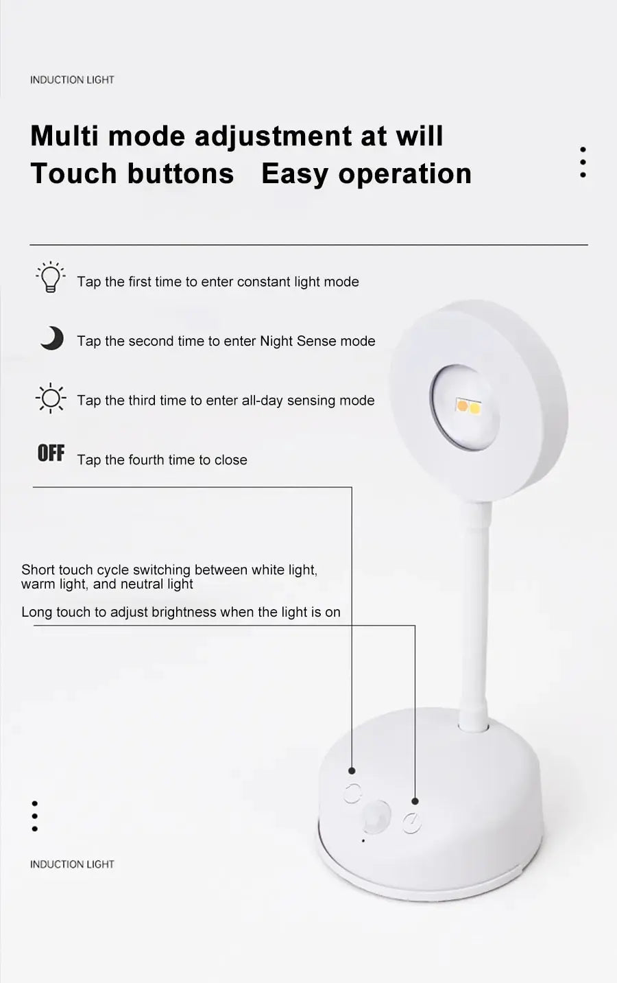 ✨ LED Lamp with Motion Sensor - Wireless USB Night Light