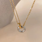 ✨ Elegant Dual-Tone Pendant Necklace – Minimal Chic Jewelry ✨