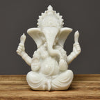 🌿 Sandstone Ganesha Elephant Statue – Handmade Spiritual Home Decor 🐘✨