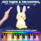 🐰 LED Night Light – Cute Silicone Rabbit Touch Lamp