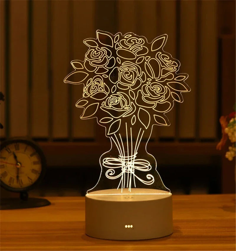 💡 3D Visual Illusion Night Light – LED Desk Lamp