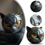🌑 Black Stone Cat Figurine – Minimalist Resin Decor 🐾✨