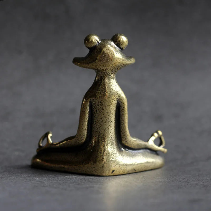🐸✨ Zen Animal Brass Statues – Meditation Frog & Kung Fu Turtle Collection