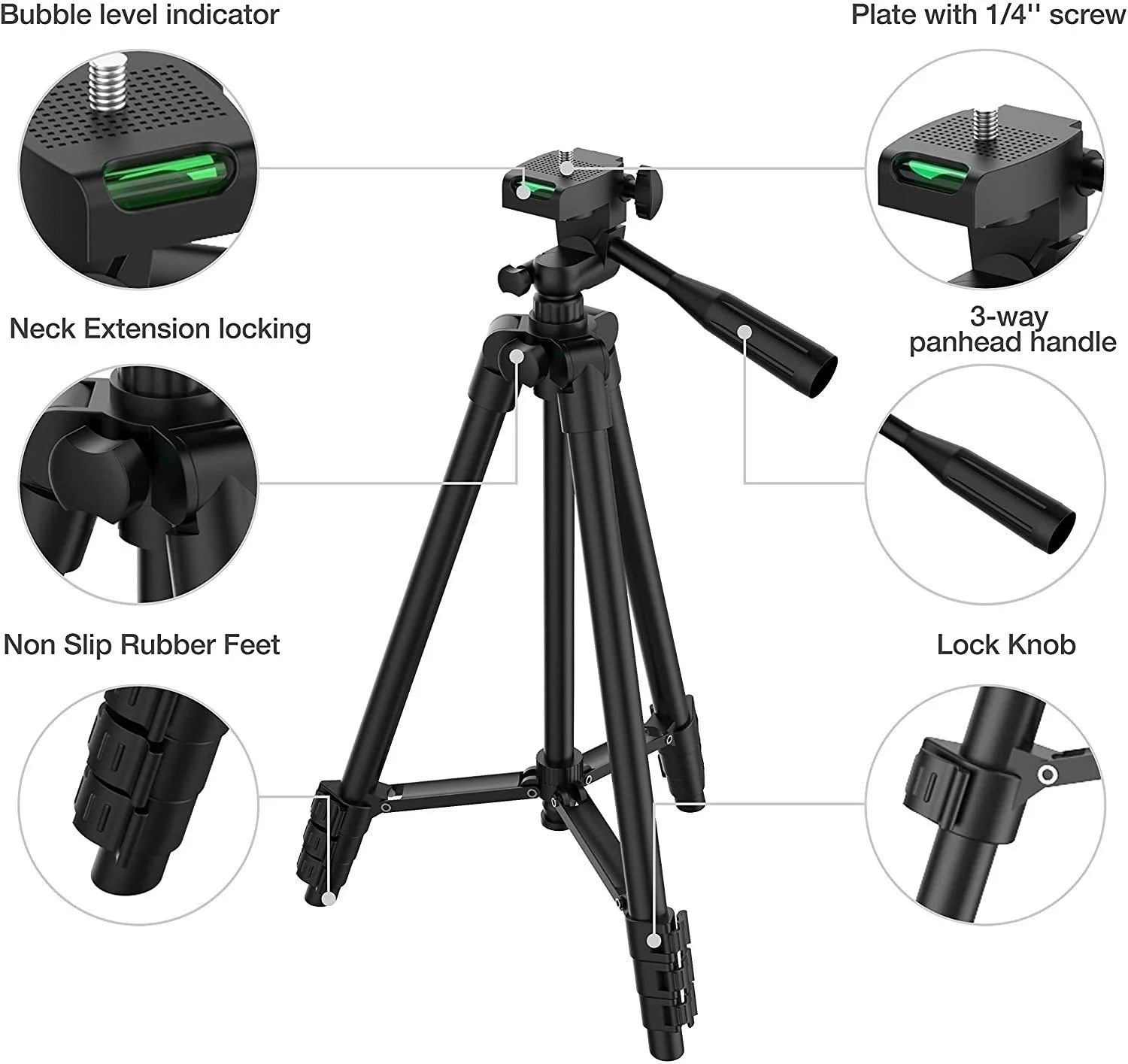 📸 Lightweight 103cm Tripod with Bluetooth Remote – 360° Panoramic Phone/Camera Stand for TikTok, Vlogs & Photography