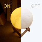 3D Lunar Lamp with Stand - Rechargeable LED Night Light 🌙✨